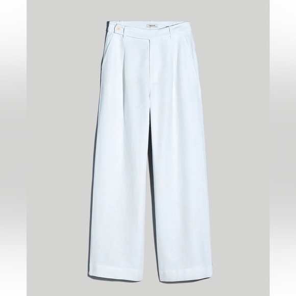Madewell The Tall Harlow Wide Leg Pants 100% Linen White size 00T NWT - Picture 5 of 13